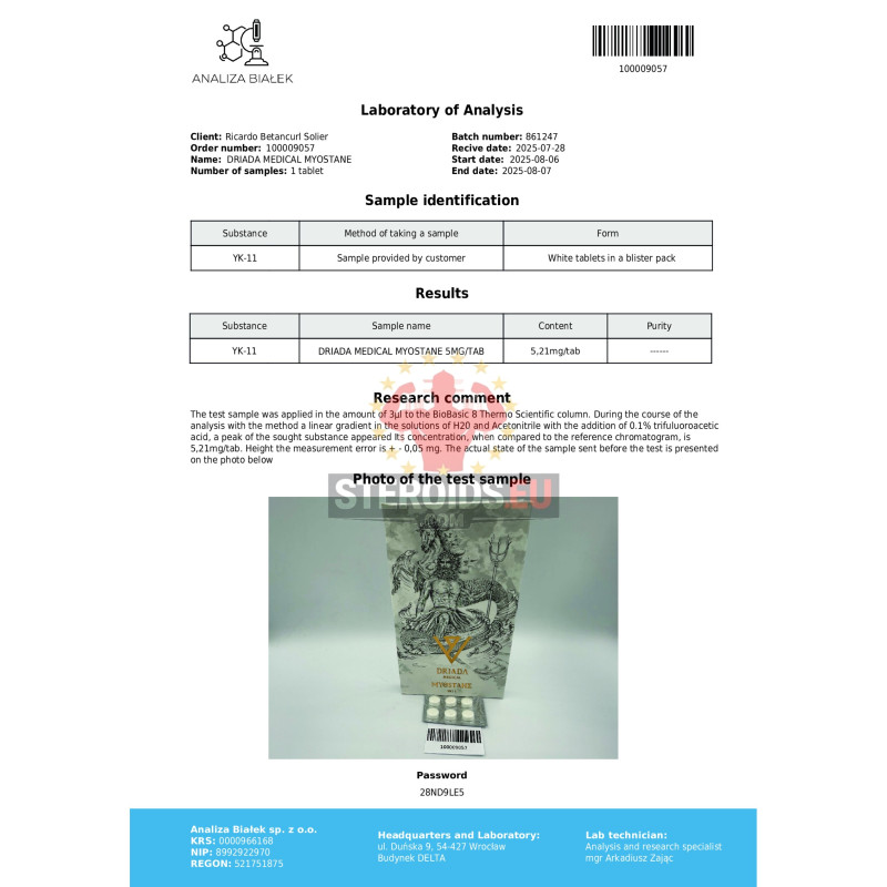 Myostan 5 mg (YK-11) Driada Medical – 50 tabletten