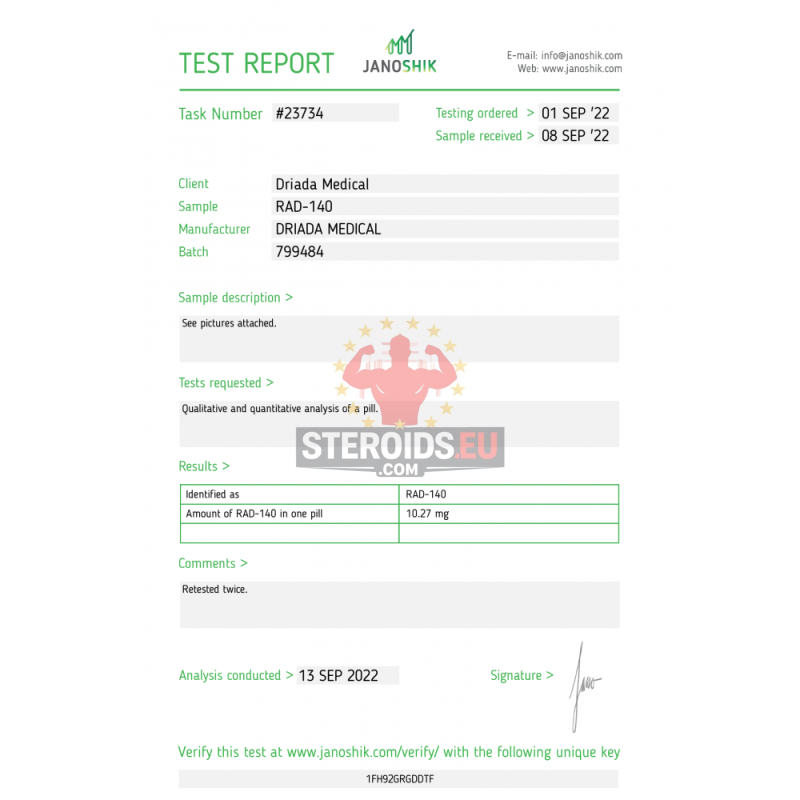 Testolone 10mg (RAD-140) | 10mg/tab/50tabs