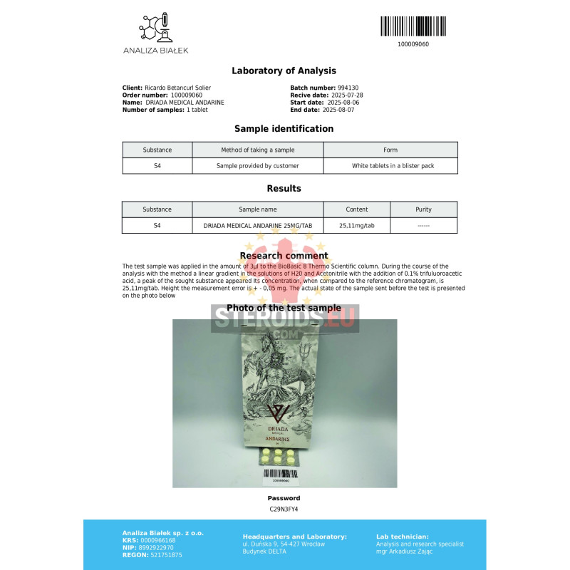 Andarine 25 mg (S4) Driada Medical