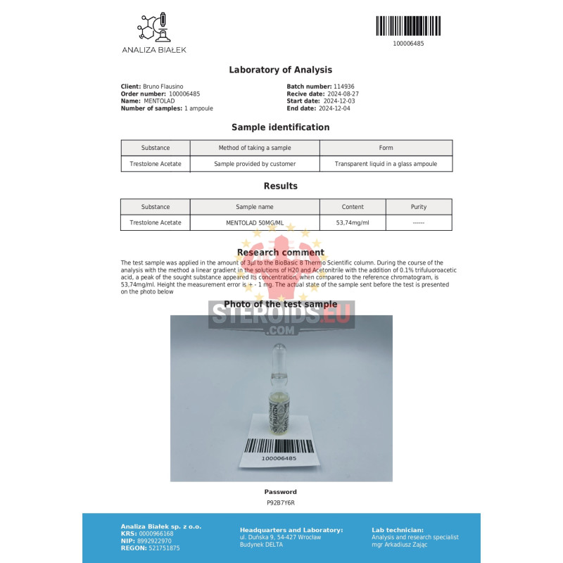 Mentolad 50 mg/ml (Trestolone acetate) | 10 x 1 ml