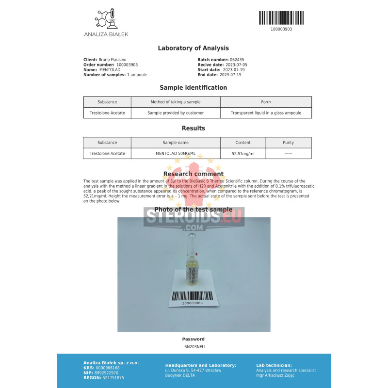 Mentolad 50 mg/ml (Trestolone acetate) | 10 x 1 ml