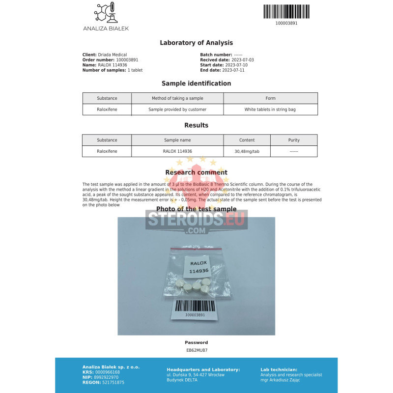 Raloxos 30 mg (Raloxifene)