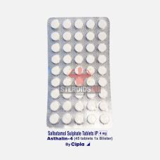 Salbutamol 4mg (Asthalin 4) (45 tabs) (1 Blister) | 45 tabs / 4 mg per tab / 1 blister