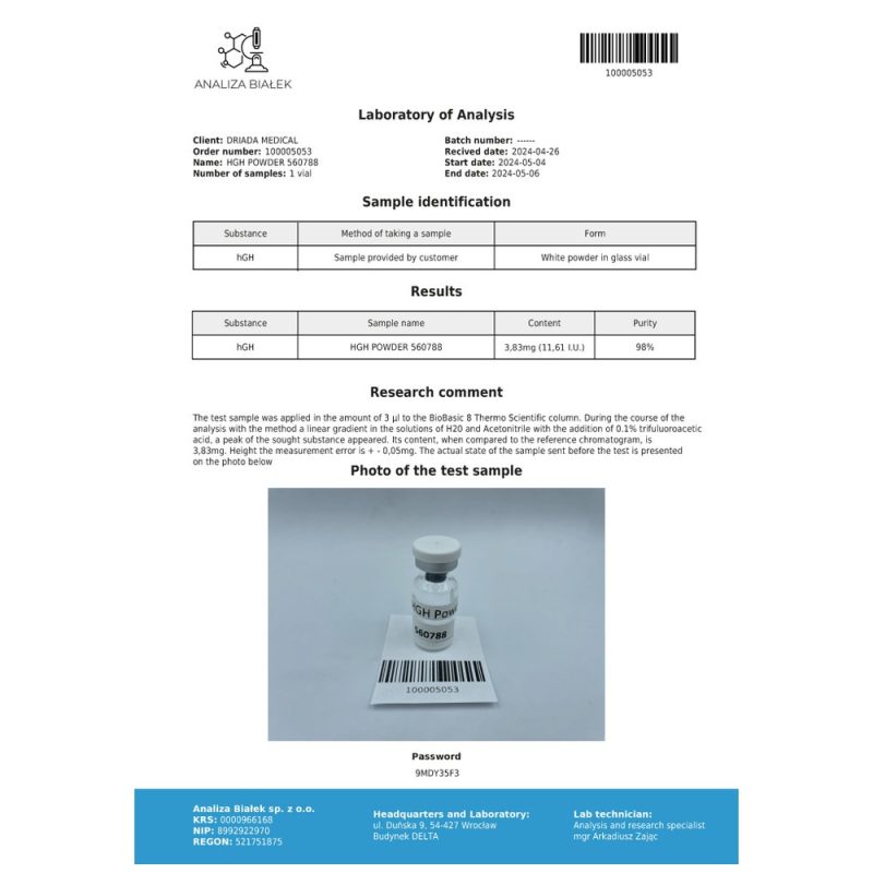 Somatropin HGH Powder 10IU (100 IU Kit) – Driada