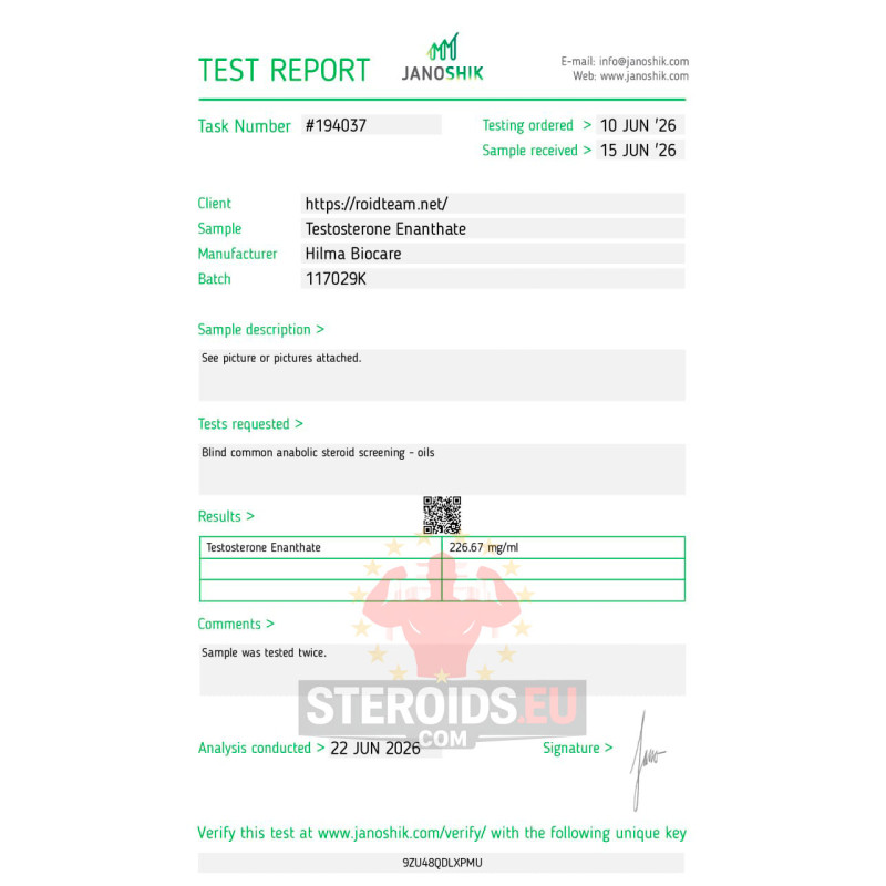 Testosterone Enanthate Hilma Biocare 10ml/250 mg/ml